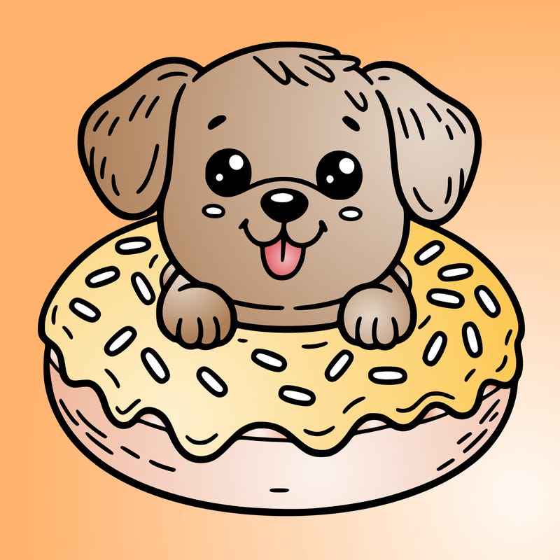 dog in a donut