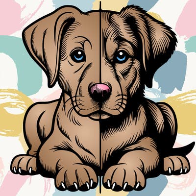 realistic dog split picture