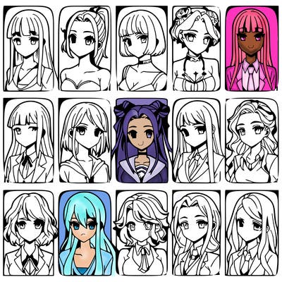 girls that look diffrent anime