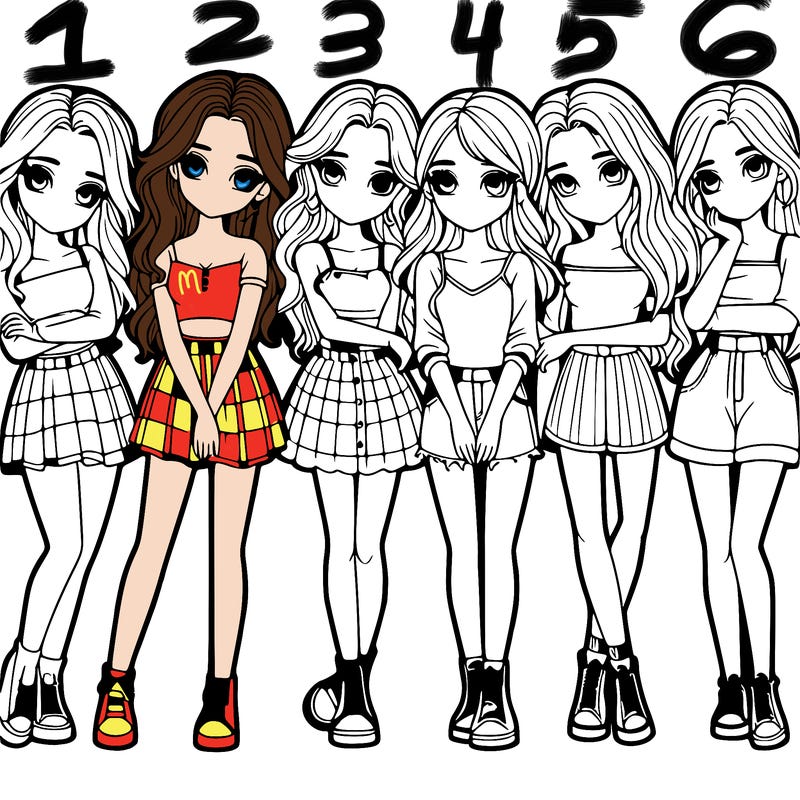 a group of girls realistic