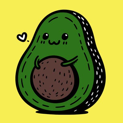an avocado hugging an avocado