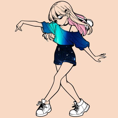 realistic girl danceing