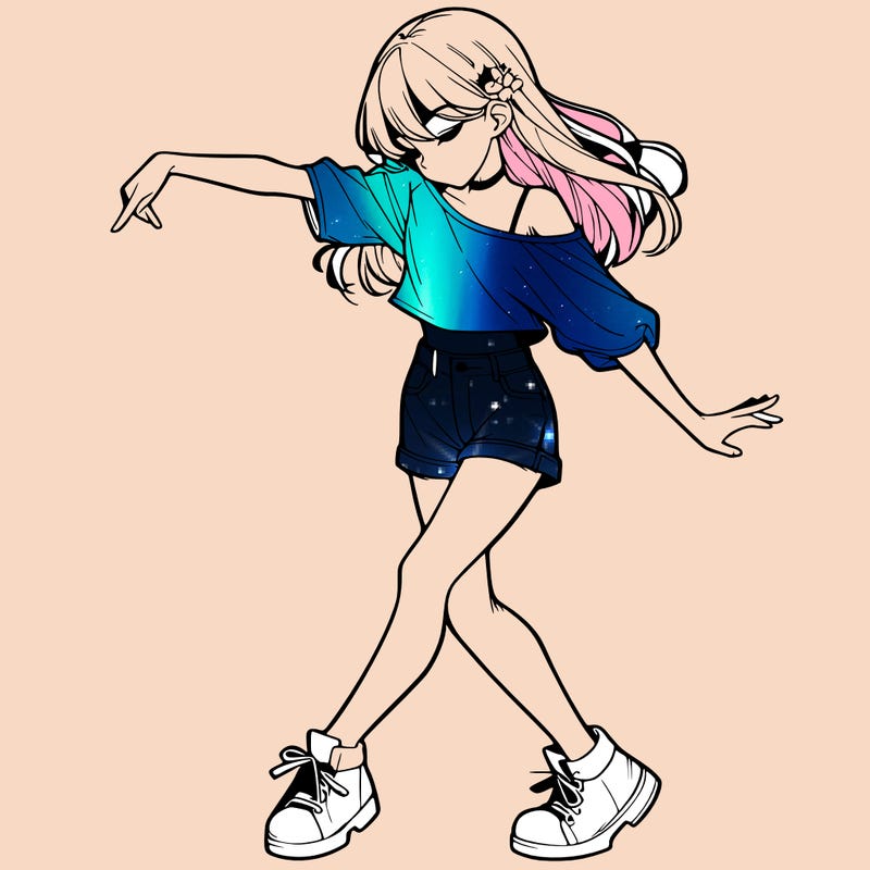 realistic girl danceing