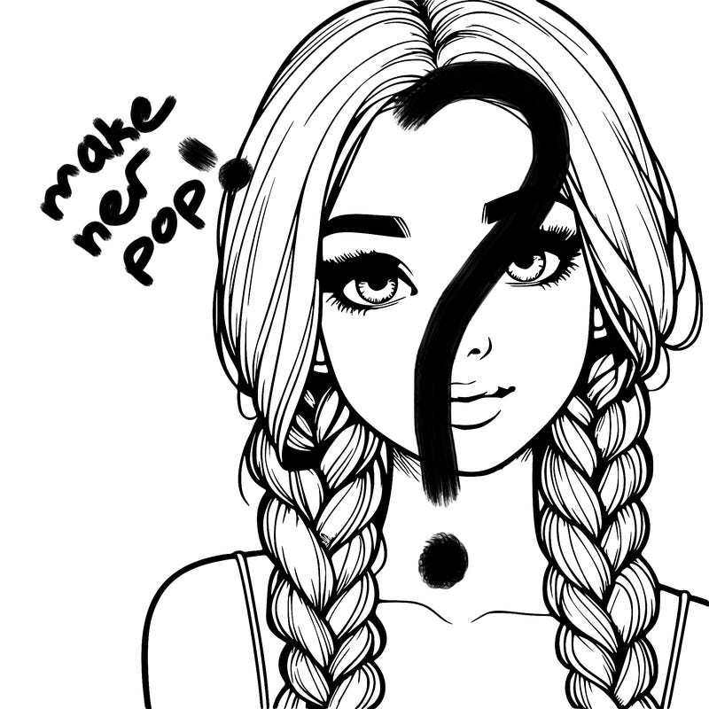 realistic girl with braids