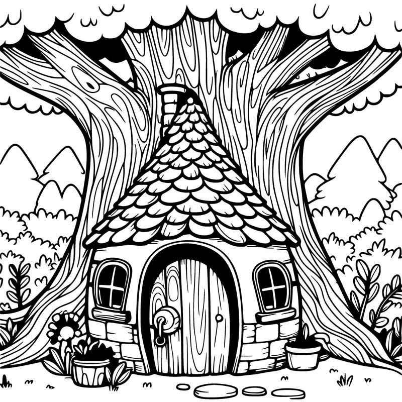 gnome home in a hollow tree