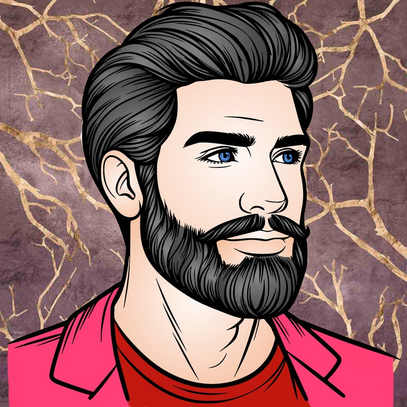 realistic man with beard