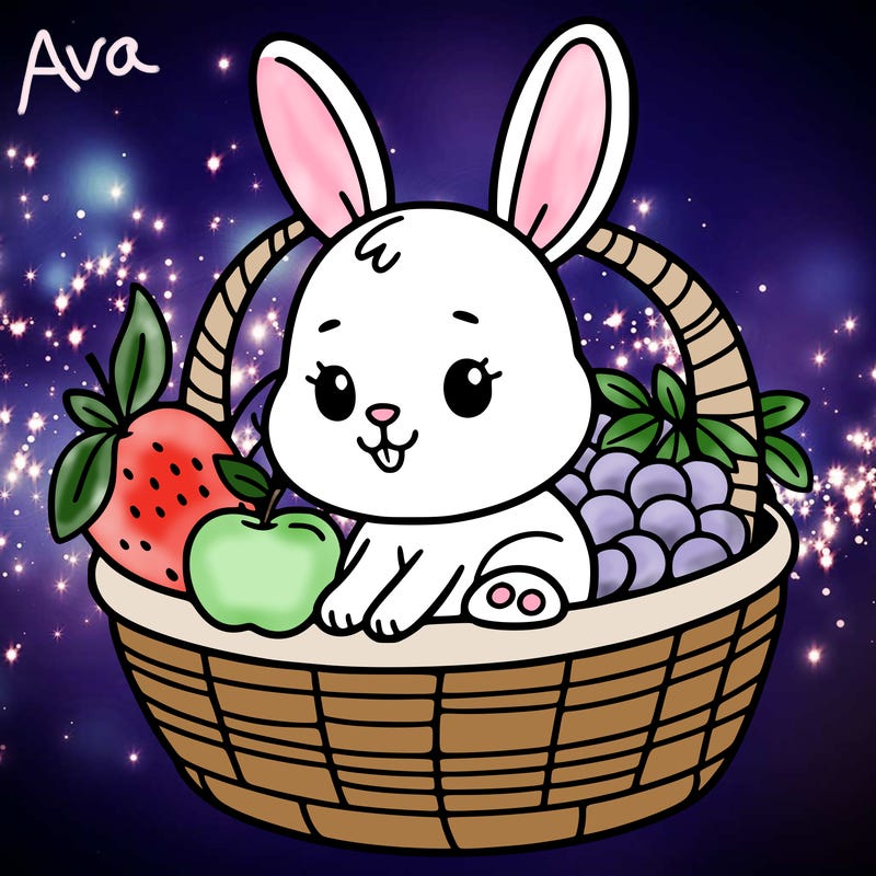 bunny in a fruit basket