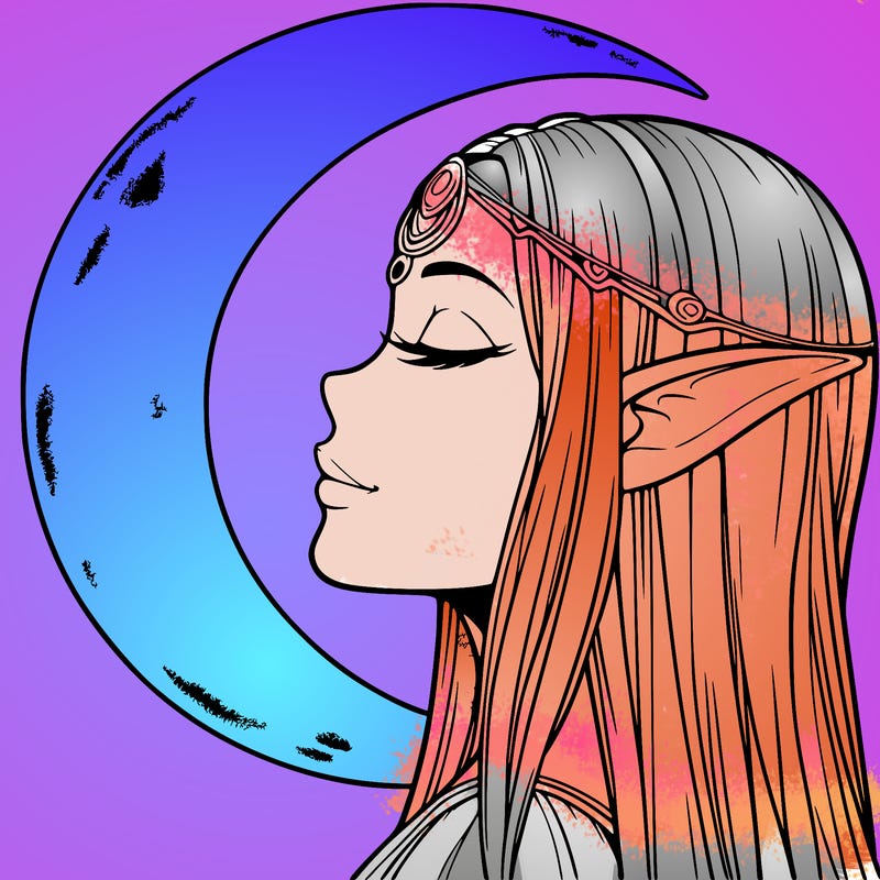 a realistic moon elf