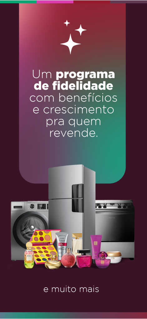 Boticario reseller loyalty program benefits including beauty products and appliances