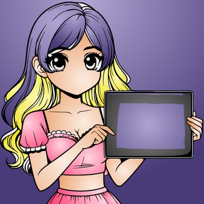 realistic pretty girl holding blank sign