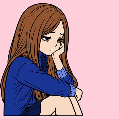 a realistic girl with depression