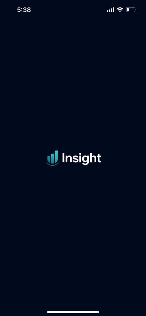 Mixpanel Mobile Analytics - Insight app splash screen with logo and brand name on dark mode background