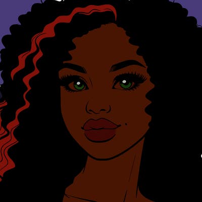 realistic woman curly hair