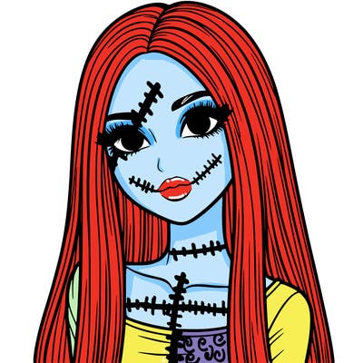 realistic girl with straight and long hair