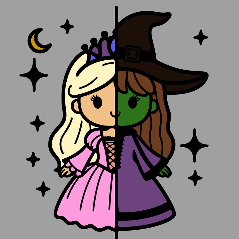 split princess and witch