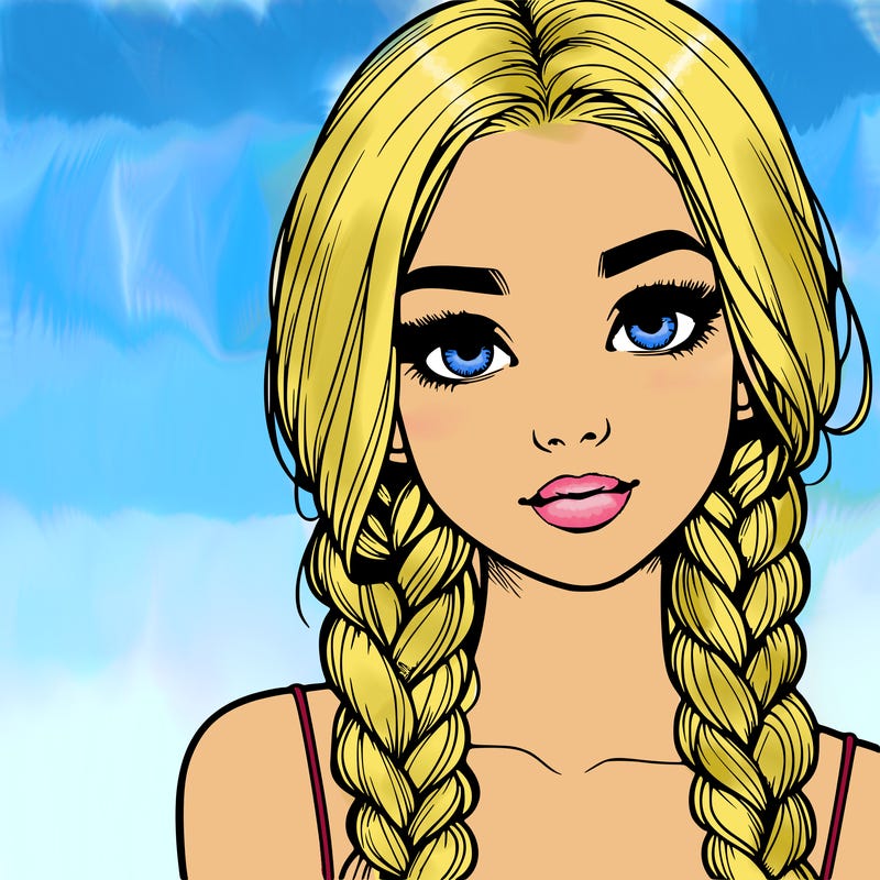 realistic girl with braids