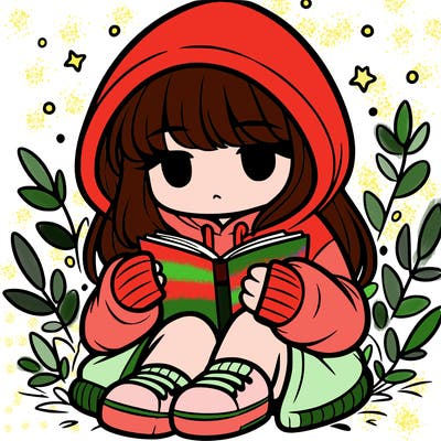 girl in oversized hoodie reading a book