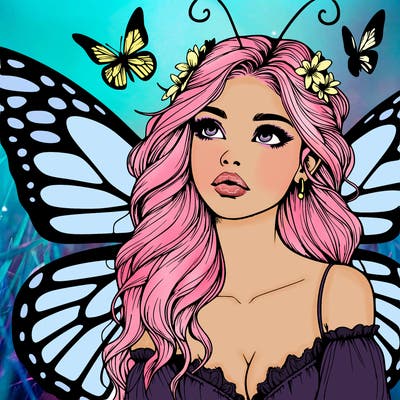 butterfly fairy realistic girl