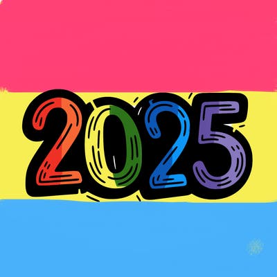 one line scrawled numbers sketch design “2025”