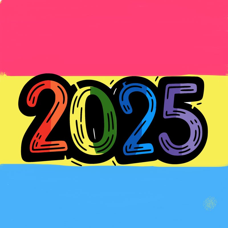 one line scrawled numbers sketch design “2025”