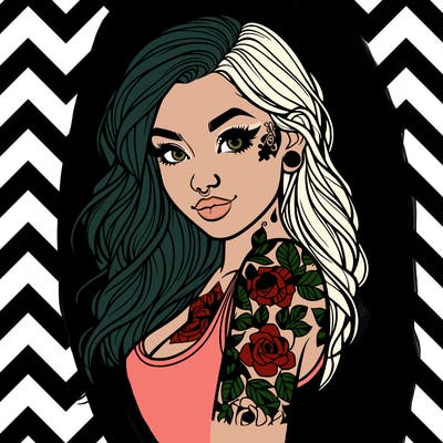 realistic girl tattooed