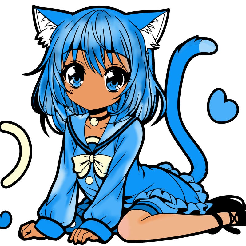 anime girl cat