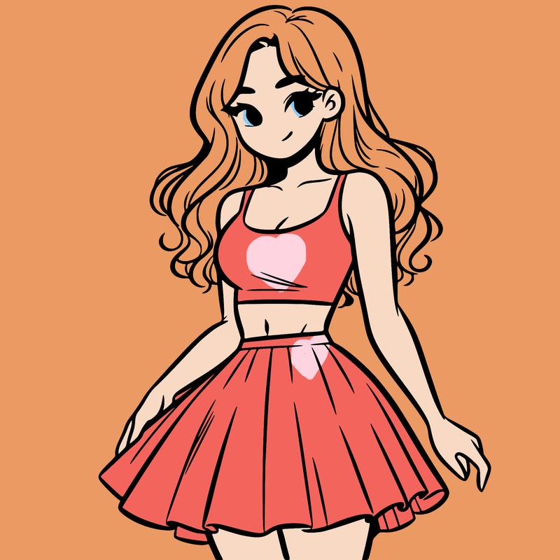 woman in a skirt and crop top