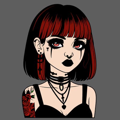 realistic goth girl