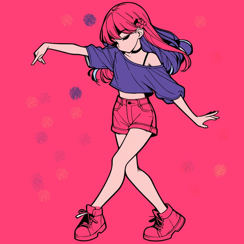 realistic girl danceing