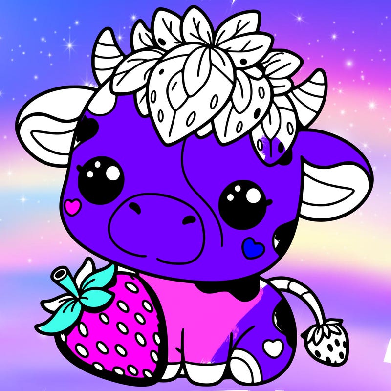 cute strawberry cow