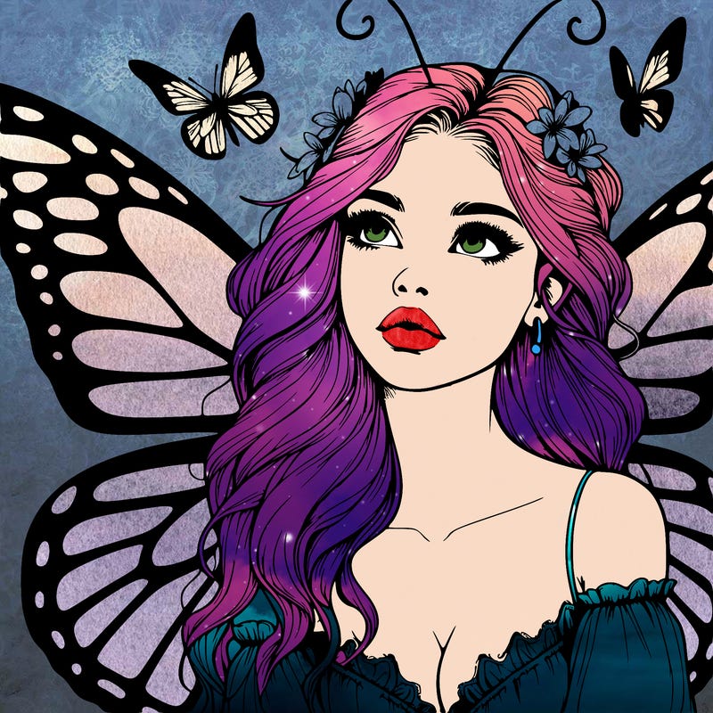 butterfly fairy realistic girl