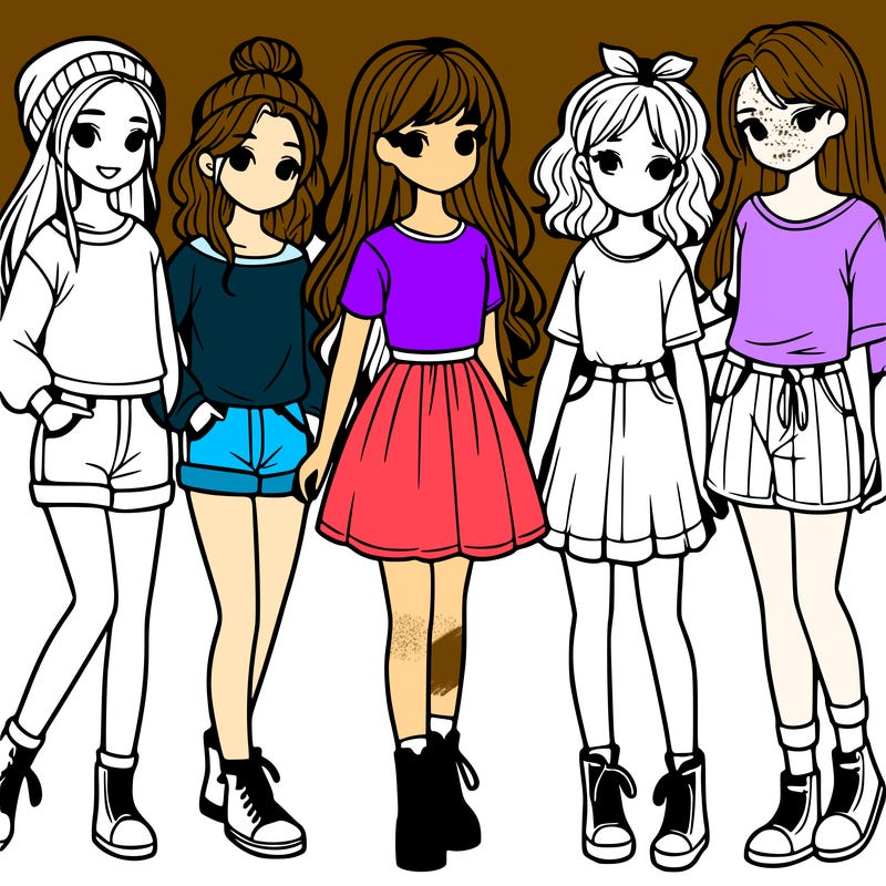 a group of five girls