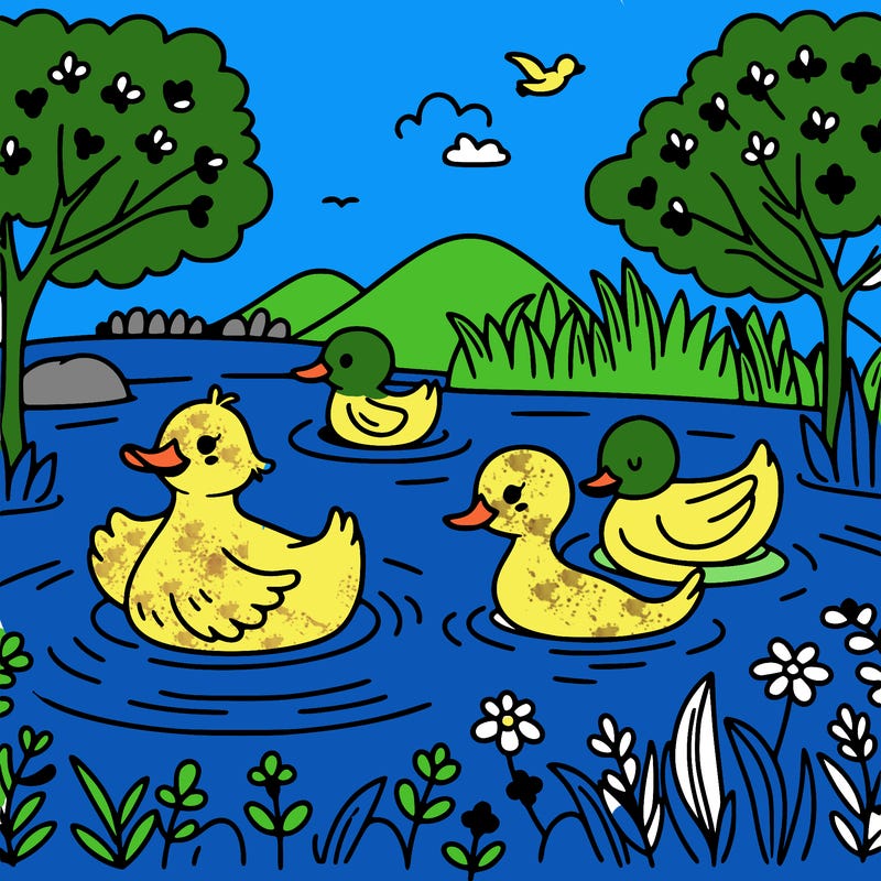 ducks in pond