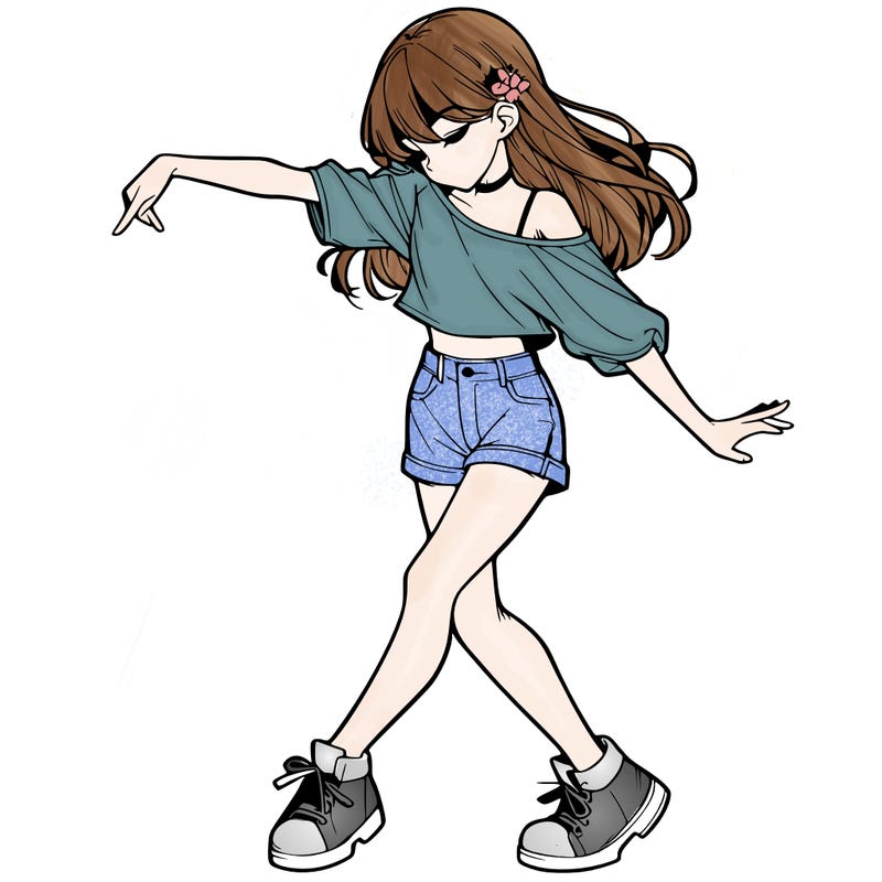 realistic girl danceing