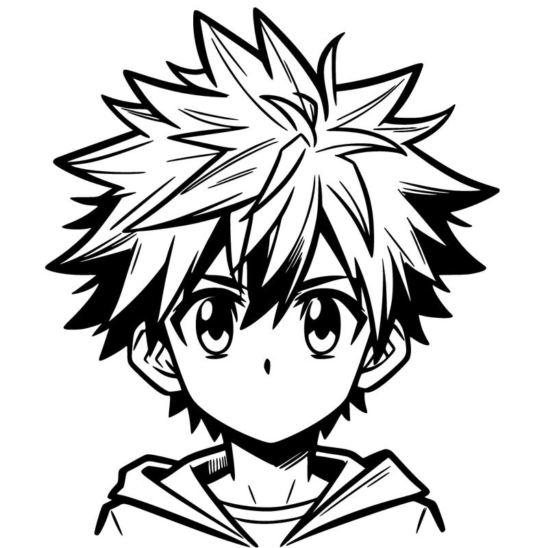 manga boy with spiky hair