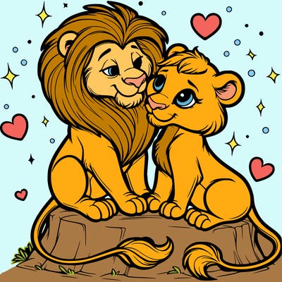 lion and lioness inlove