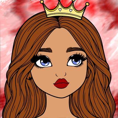 a realistic girl with a crown on