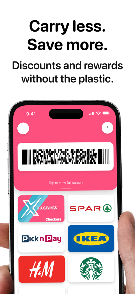 Interface d'une application mobile affichant plusieurs cartes de fidélité numériques et un code-barres pour un paiement facile