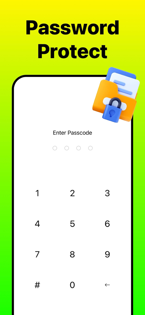 Dual Messenger, Whats Web Chat - Smartphone screen showing a passcode entry interface for app security and privacy