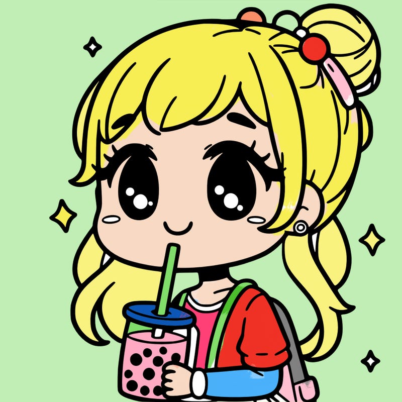 girl drinking boba