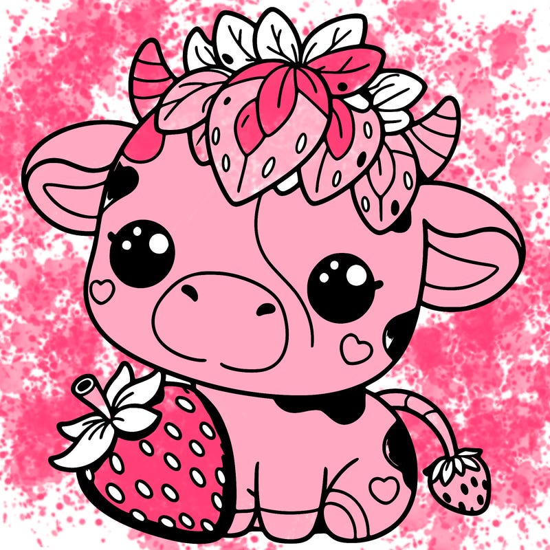 cute strawberry cow