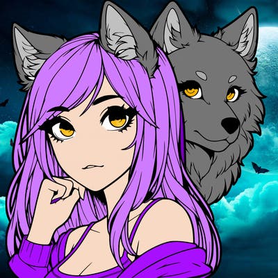 realistic girl with wolf ears