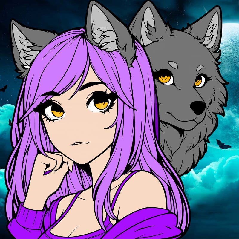 realistic girl with wolf ears