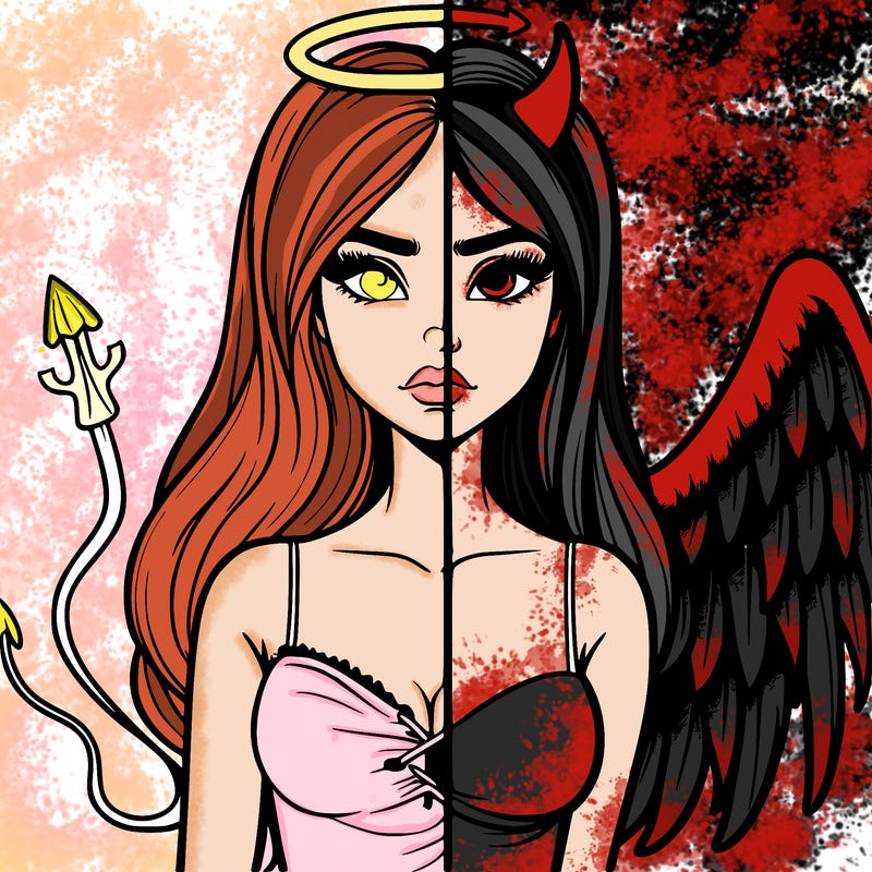 devil vs angel realistic girl