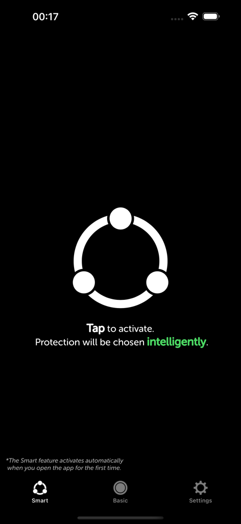 Pantalla de activación del modo inteligente de la aplicación iAntiTheft para seguridad inteligente del teléfono