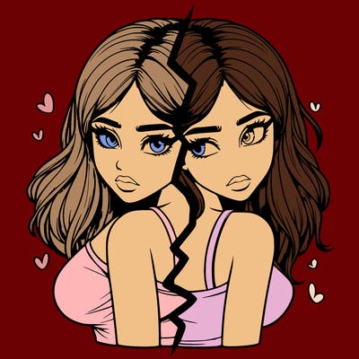 realistic girl split