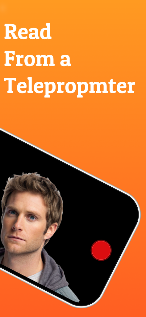 Teleprompter - Video Recorder - Un profesional grabando un vídeo mientras lee desde un teleprompter en su teléfono.