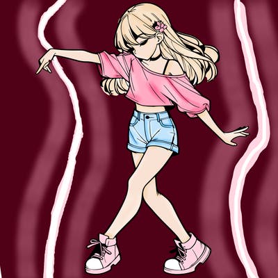 realistic girl danceing