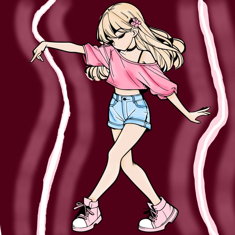 realistic girl danceing