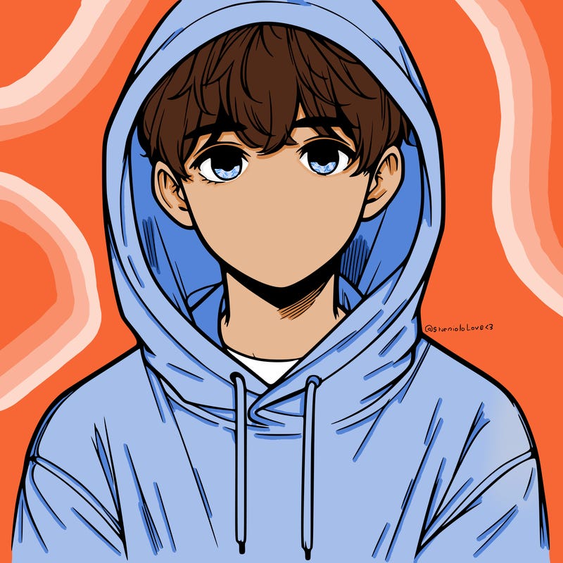 a realistic boy with a oversized hoodie